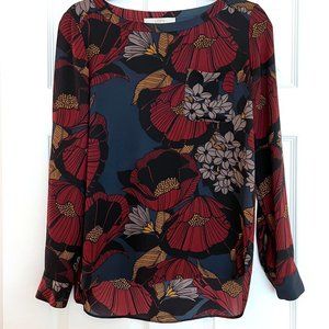 Loft floral long sleeve blouse